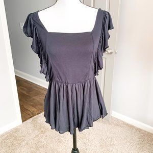 Urban Outfitters Ruffle Cross Back Top